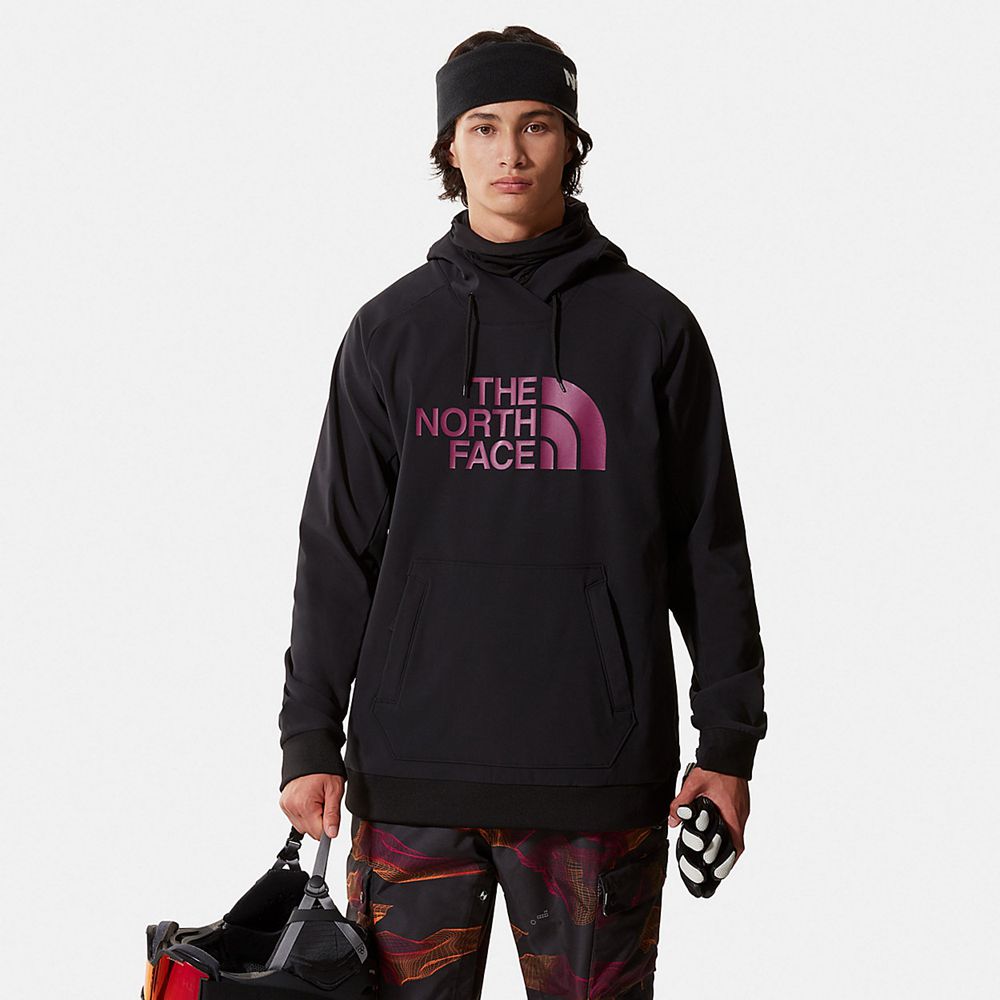 The North Face Hoodie Mens Australia - The North Face Tekno Logo Black / Purple Skiing And Snowboard